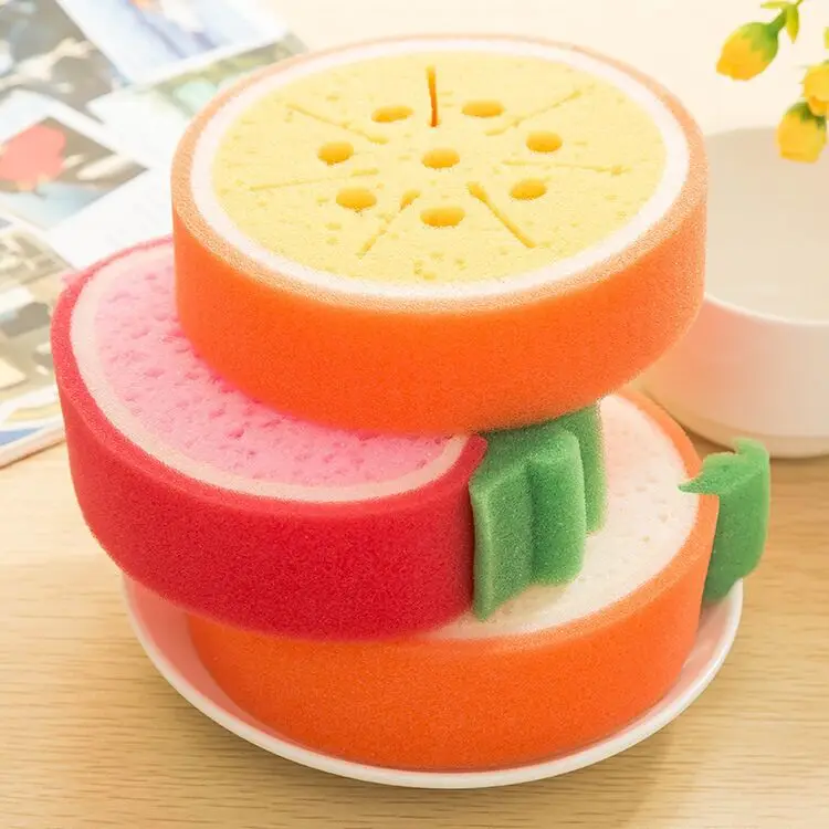 Fresh Fruit Shape Dish Washing Remove Stains Magic Sponge Cleaning Tools Polyester Foam
