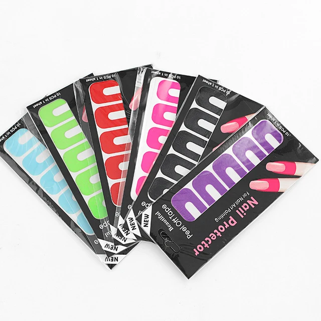 U-shape Nail Form Guide Sticker Stripping Tape Anti-splash Protection Nails Creative Fingerprint Stickers Finger Skin Protection