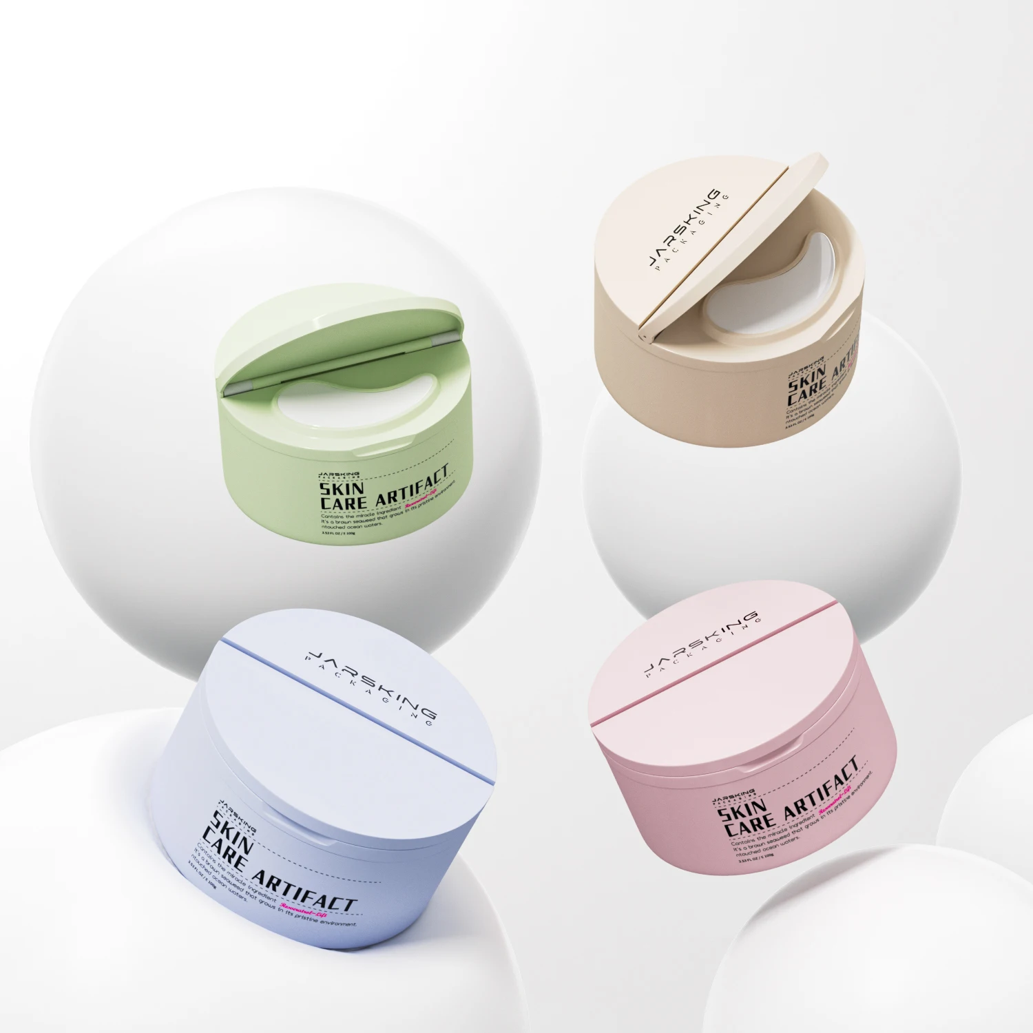 Eco friendly double wall refillable round wide mouth colorful cosmetic packaging skin care body hand cream jar 50g 100g