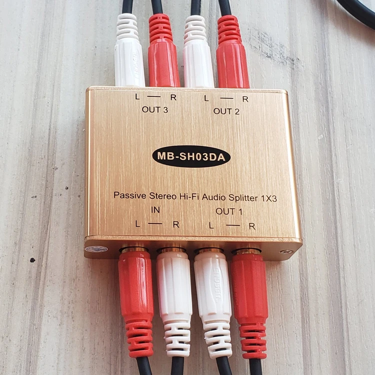  1X3 RCA стерео HiFi аудио сплиттер 1 вход 3 выхода адаптер очистить шум/звуковой сигнал для усилителя