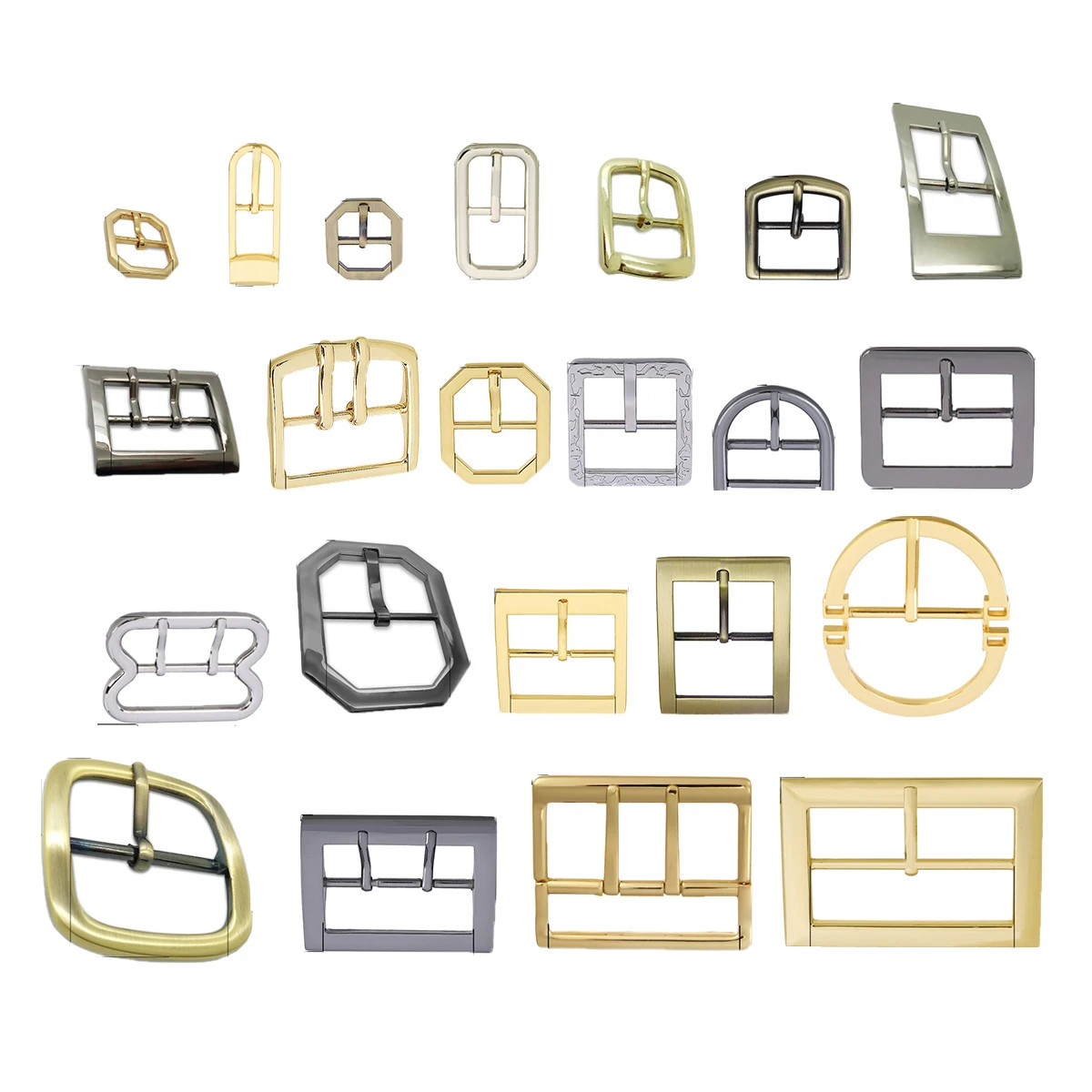 Metal Stainless Steel Silver Black Reversible Small Strap Center Bar Buckle Rolling Mens Belt Single Two Pin Buckles