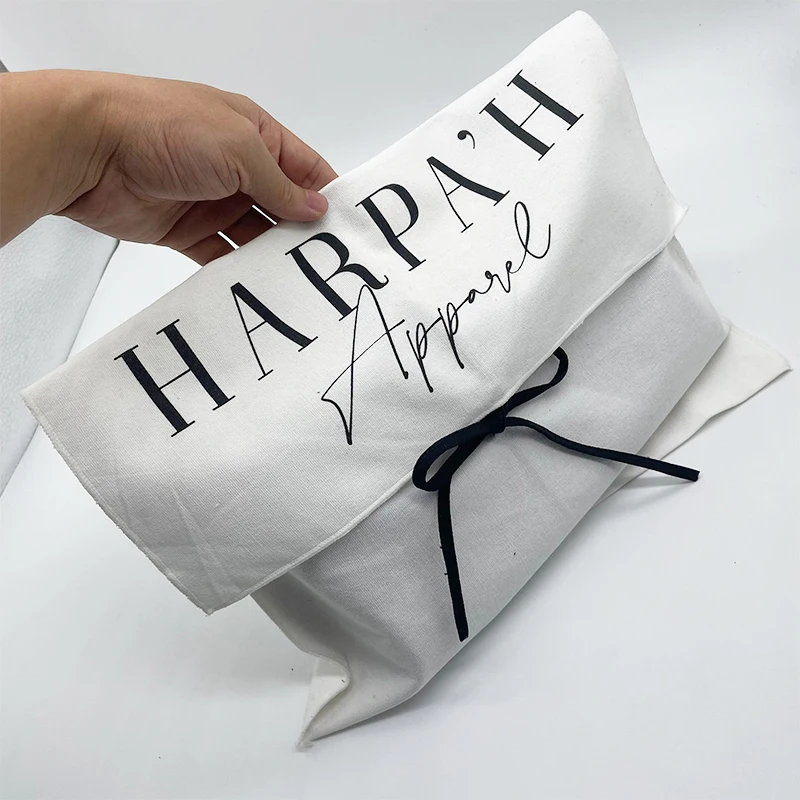 Cotton Envelope Gift Packaging Cloth Dust Bag White Luxury Jewelry Cosmetic Envelope Dust Bag Organic Recycled Cotton Dust Bag
