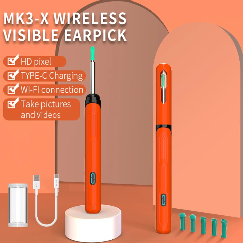 Wireless Smart Visual Ear Cleaner Otoscope NK3 Ear Wax Removal Tool with Camera Ear Endoscope Kit