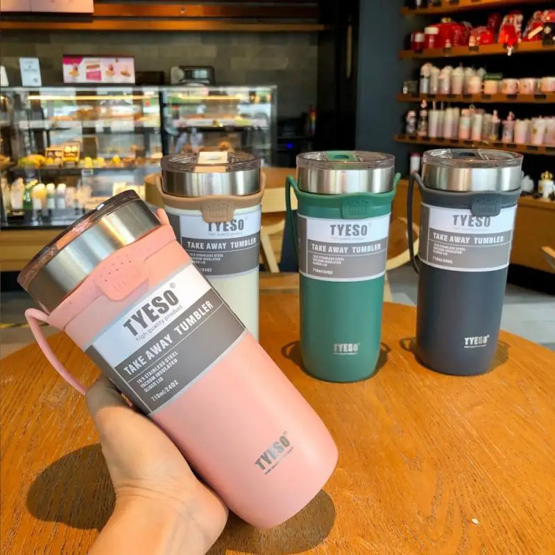 550ml/710ml Coffee Cup Double Stainless Steel Coffee Thermos Mug Car Vacuum Flask Thermos Cup Thermal Mug Leakproof Water Bottle