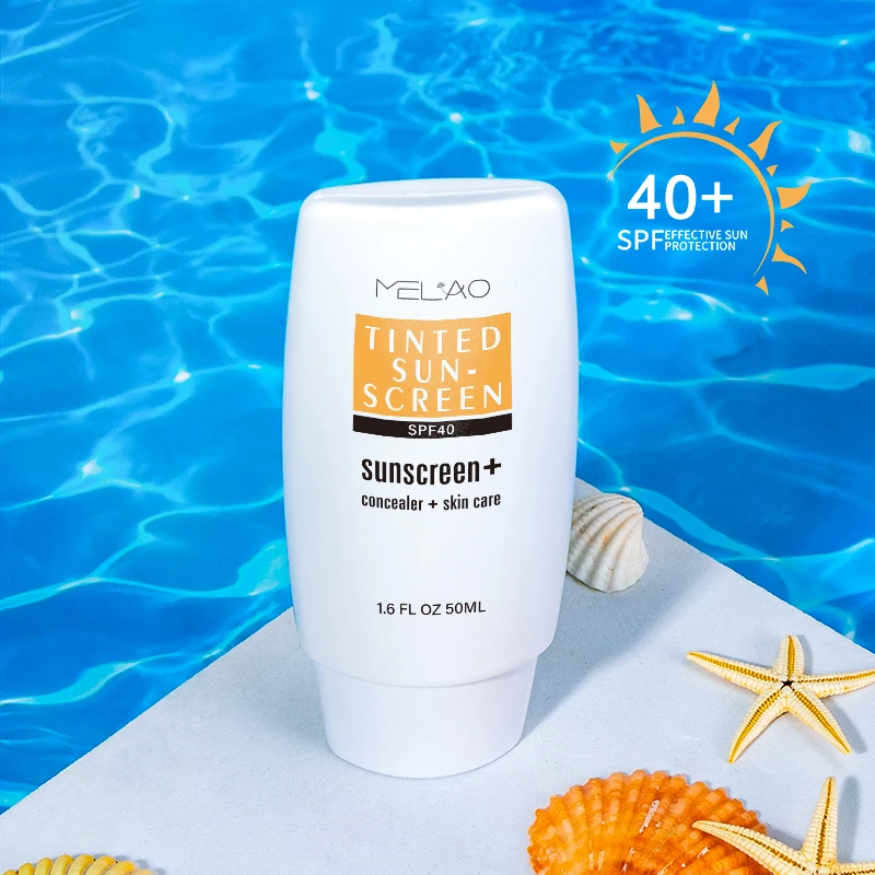 Acne Prone Skin Tinted Sunscreen Zinc Oxide Spf 46 Oil Free Sunscreen Against UVA UVB Sensitive Skin Face Sunscreen Foundation
