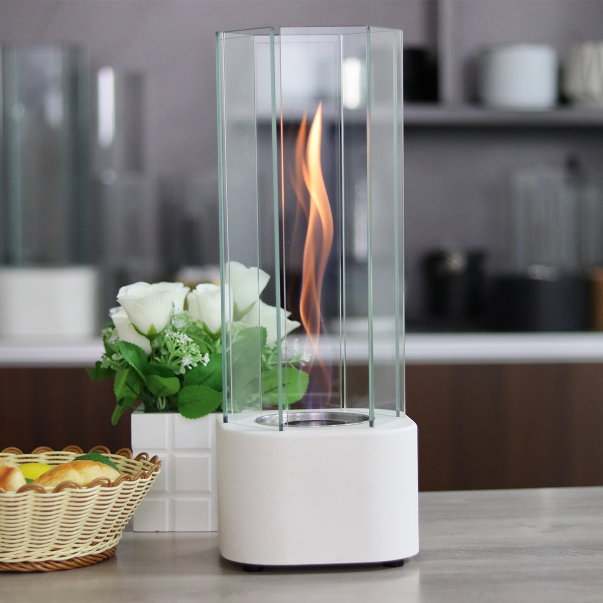 HOT SALE tabletop fire pit tornado Fire home decor Freestanding Bio ethanol fireplace spin flame patio heater Smokeless fire pit