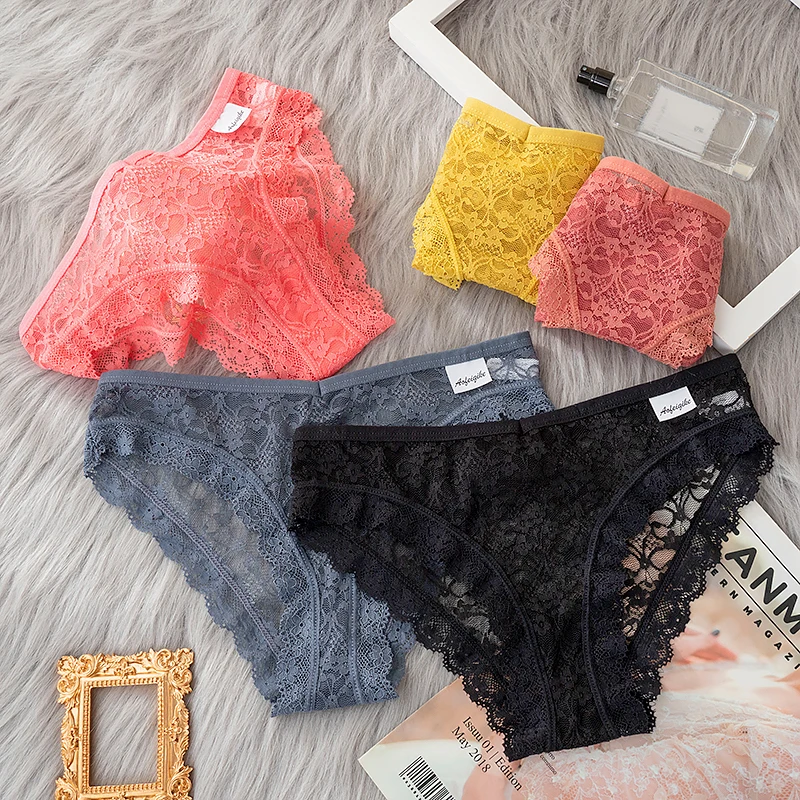 Hot Selling Ladies Full Back Hipster Panties Seamless Transparent Back Fabric Large Size Lace Underwear Plain Dyed Logo Crotch