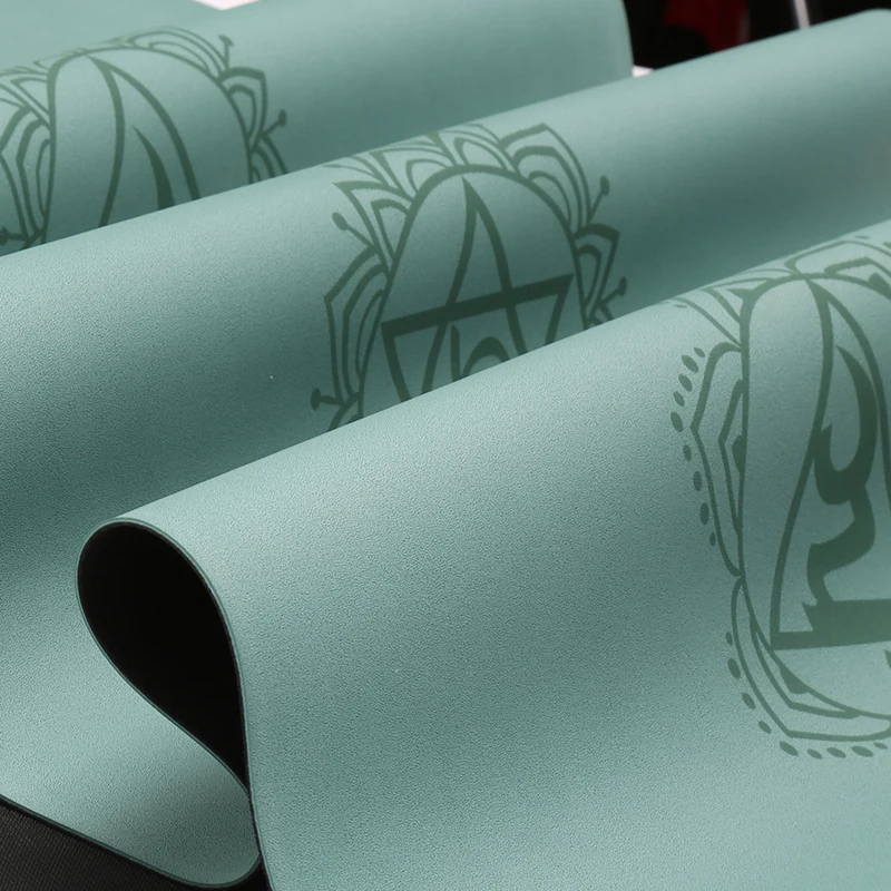 Recycled Customized Personalized PU Leather Yoga Mat Non Slip Exercise Mat Material Logo Embossed