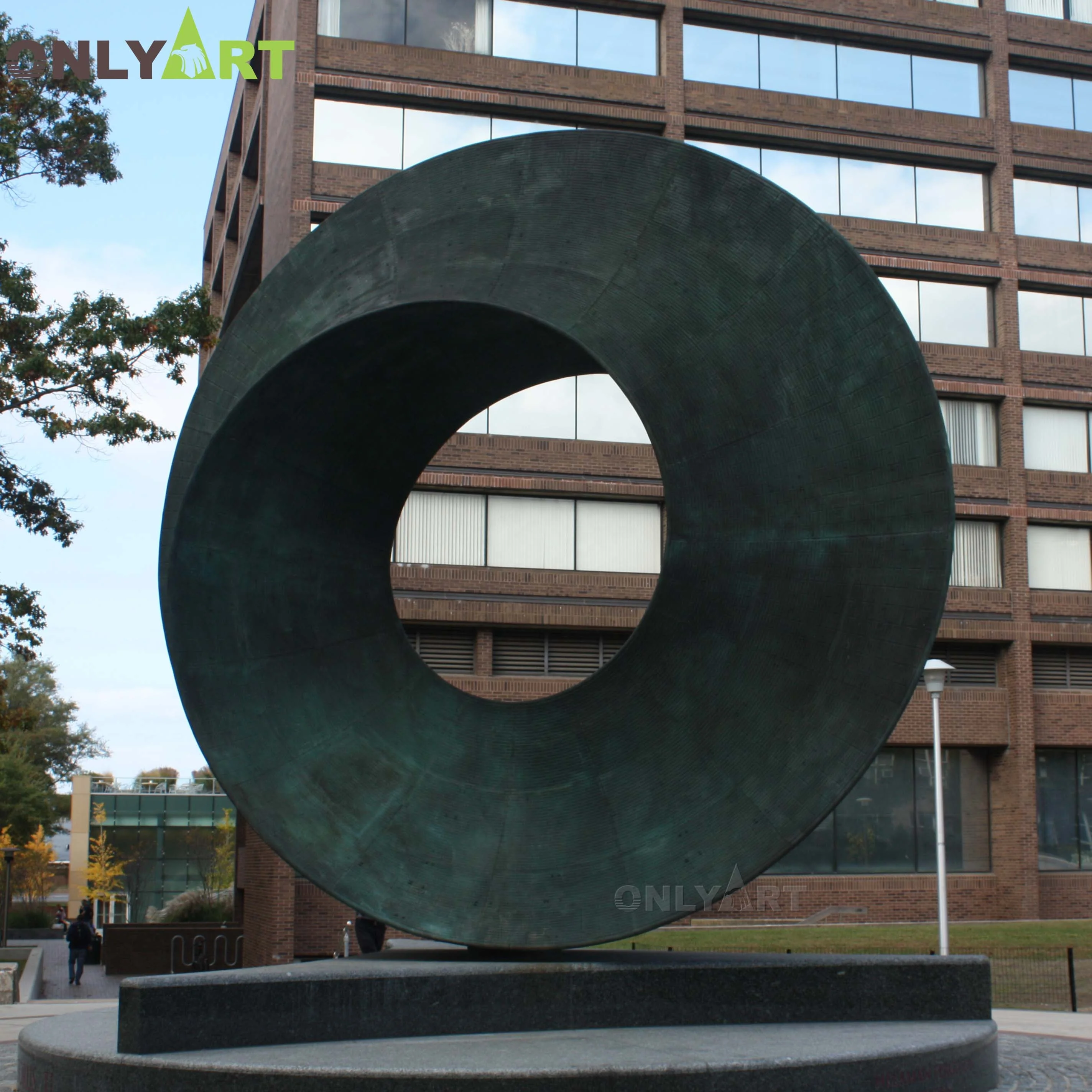 Outdoor Decoration Abstract Stainless Steel Metal Ring Loop Sculpture