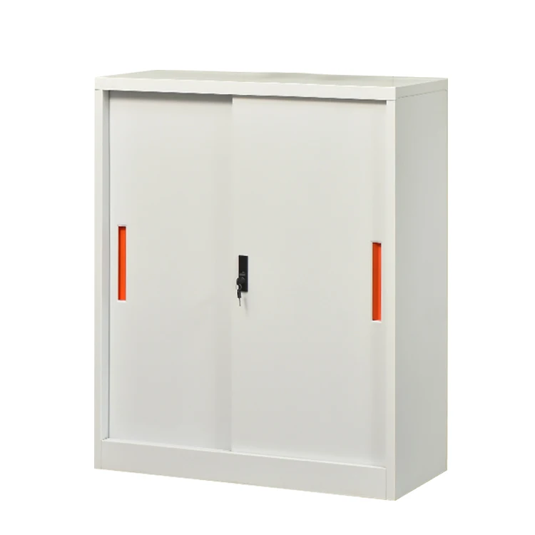 China Customized Design 2 Sliding door Inside 3 Floor Low Height Steel Fireproof Multi-used Office Filing Storage Cabinet