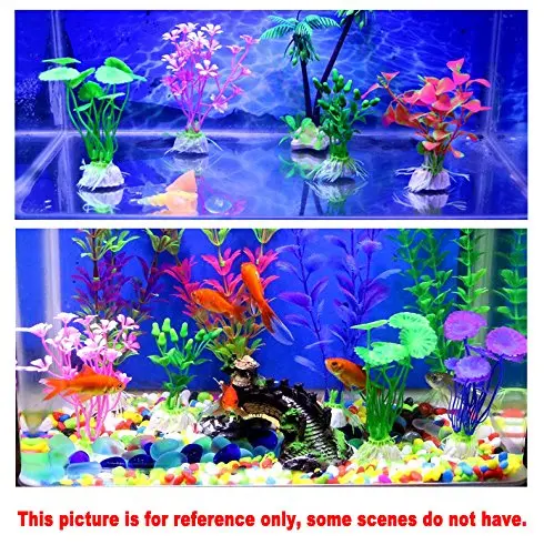 Artificial Fish Tank Decoration Artificial Aquatic Small Simulation Hydroponic Plastic  Aquarium Plants for Household and Office
