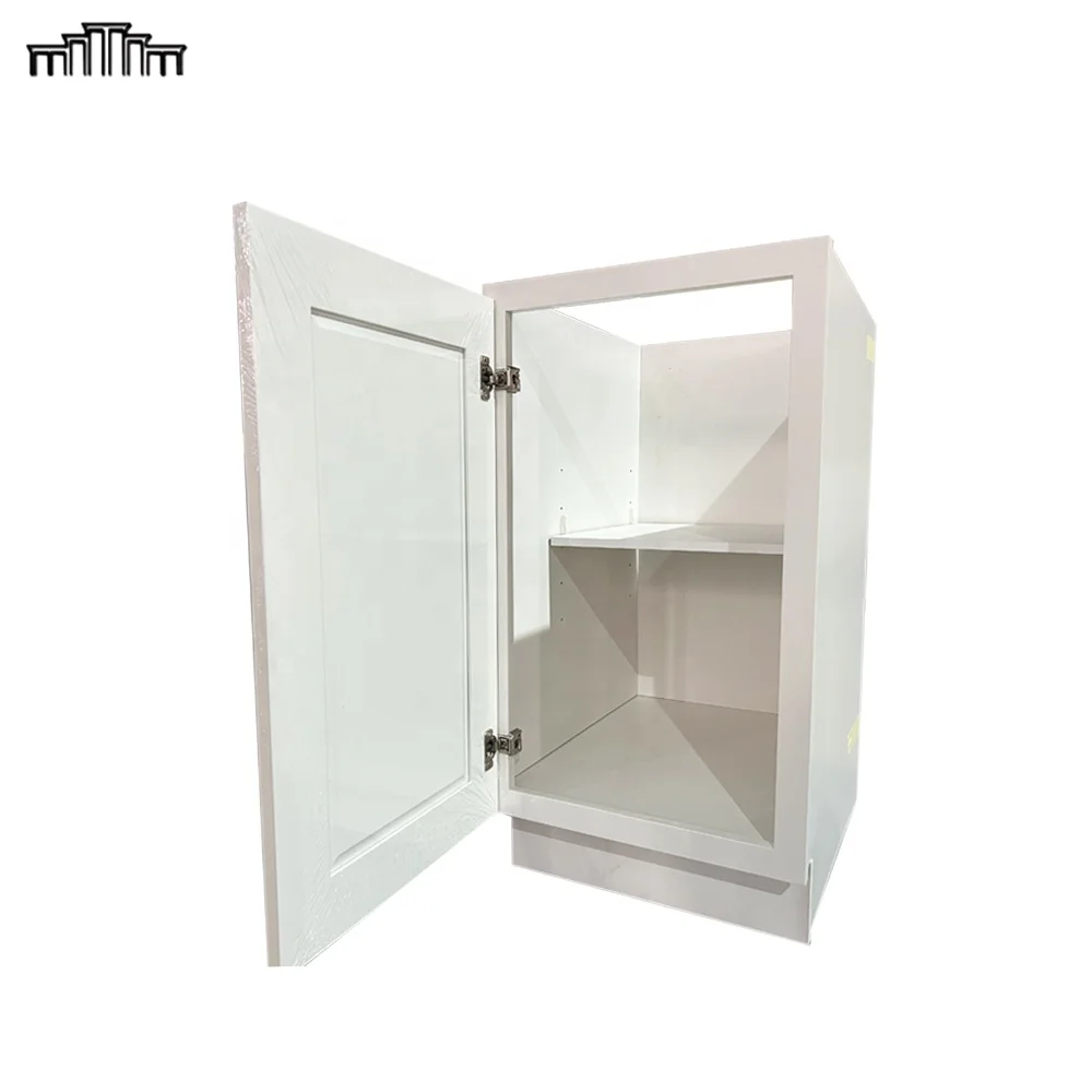 New Products For Project EXW Price Wooden MDF White Shaker Frame Kitchen Base Cabinets Cupboard Ready To Assemble Without Drawer
