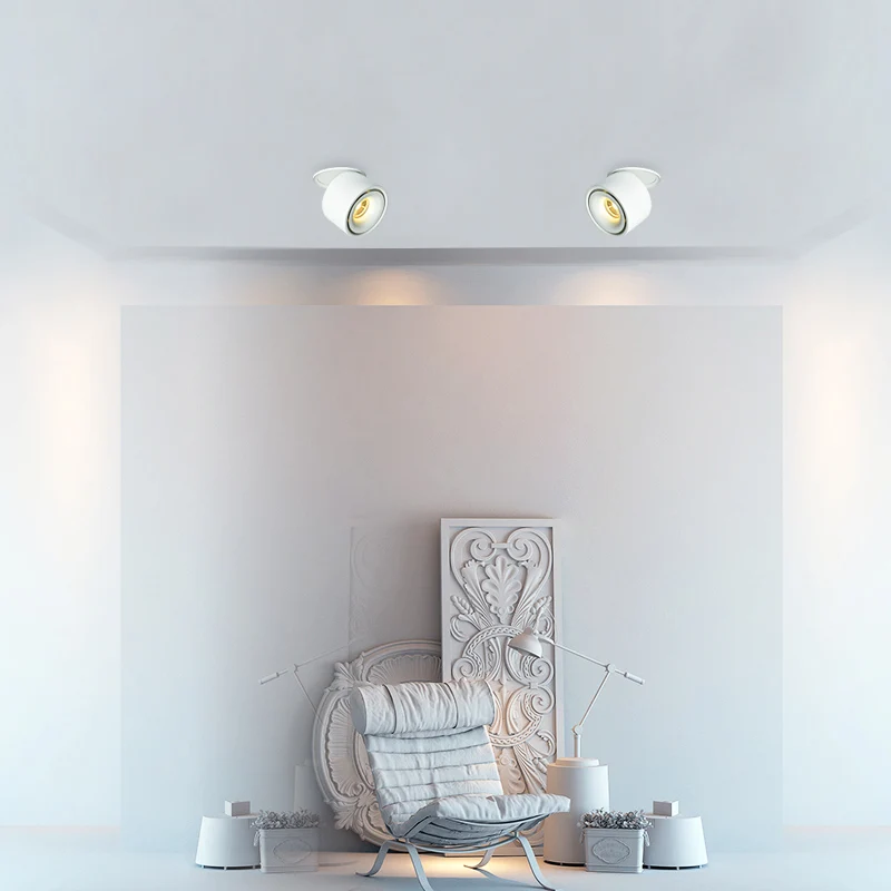 12W Recessed COB LED Down Light Aluminum Sandy Black White Embedded Ceiling Spot Light Lamp