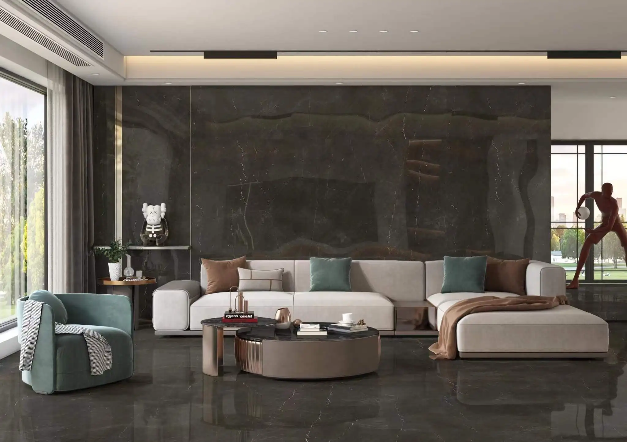 2021 китайский производитель индивидуальный серый мраморный экран для плитки оптовая продажа мраморная плита