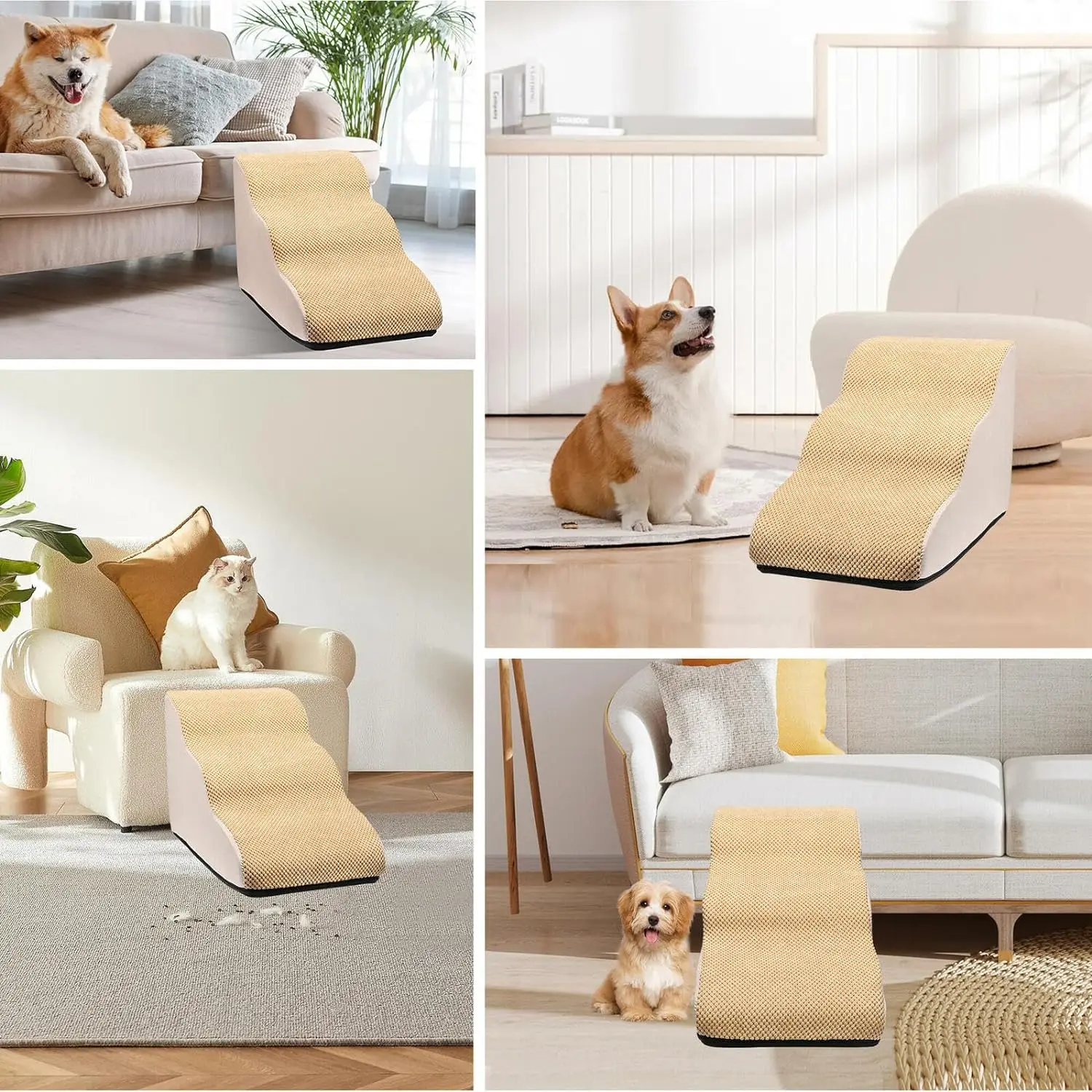 Pet Ladder For Beds Pet Dog Stairs Durable High Density Foam 2/3/4 Steps Stairs For Young Aged Small Dog Bed Stairs