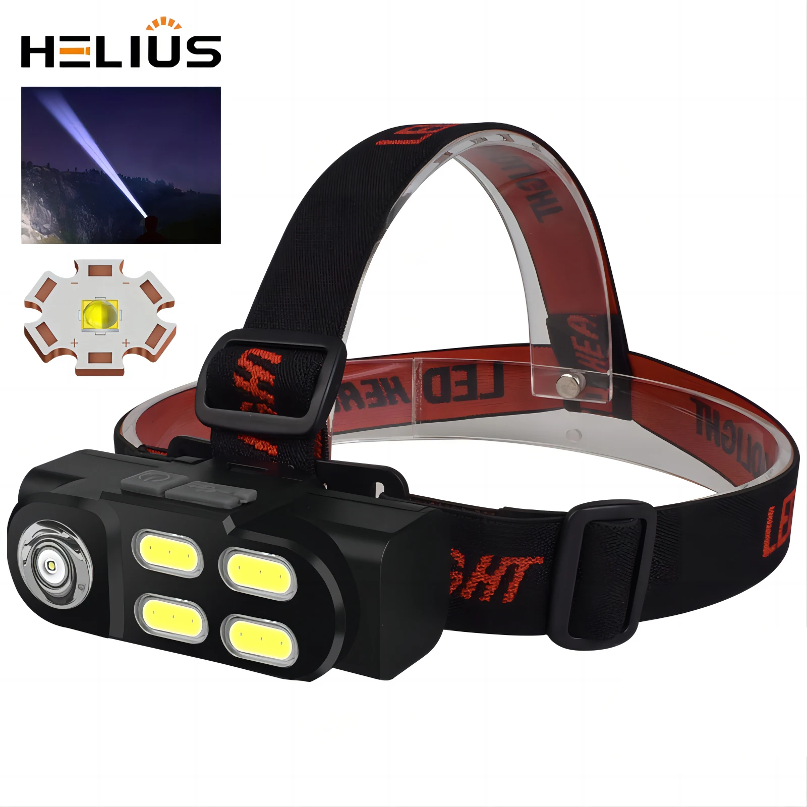Новая модель Helius мощная светодиодная мини-Usb перезаряжаемая Многофункциональная портативная Светодиодная лампа для съемки на дальние расстояния