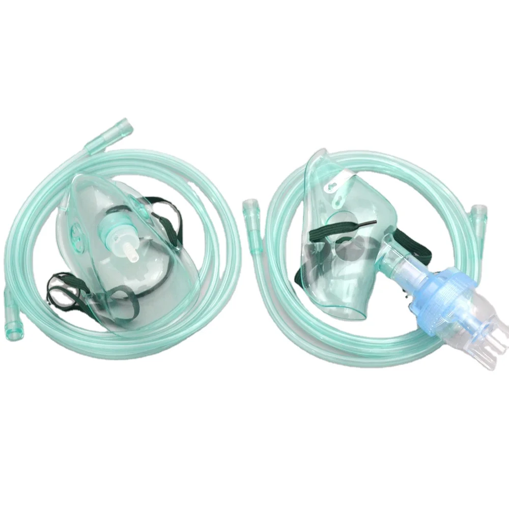 oxygen mask Pvc Adjustable Elastic Adult And Child Strap Medic Rebreather Mask With Tubing single use oxygen tube breathing mask