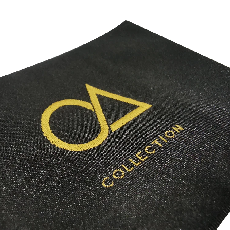 
wholesale garment woven label/tag/customized clothing embroidered logo/satin /silk printing 