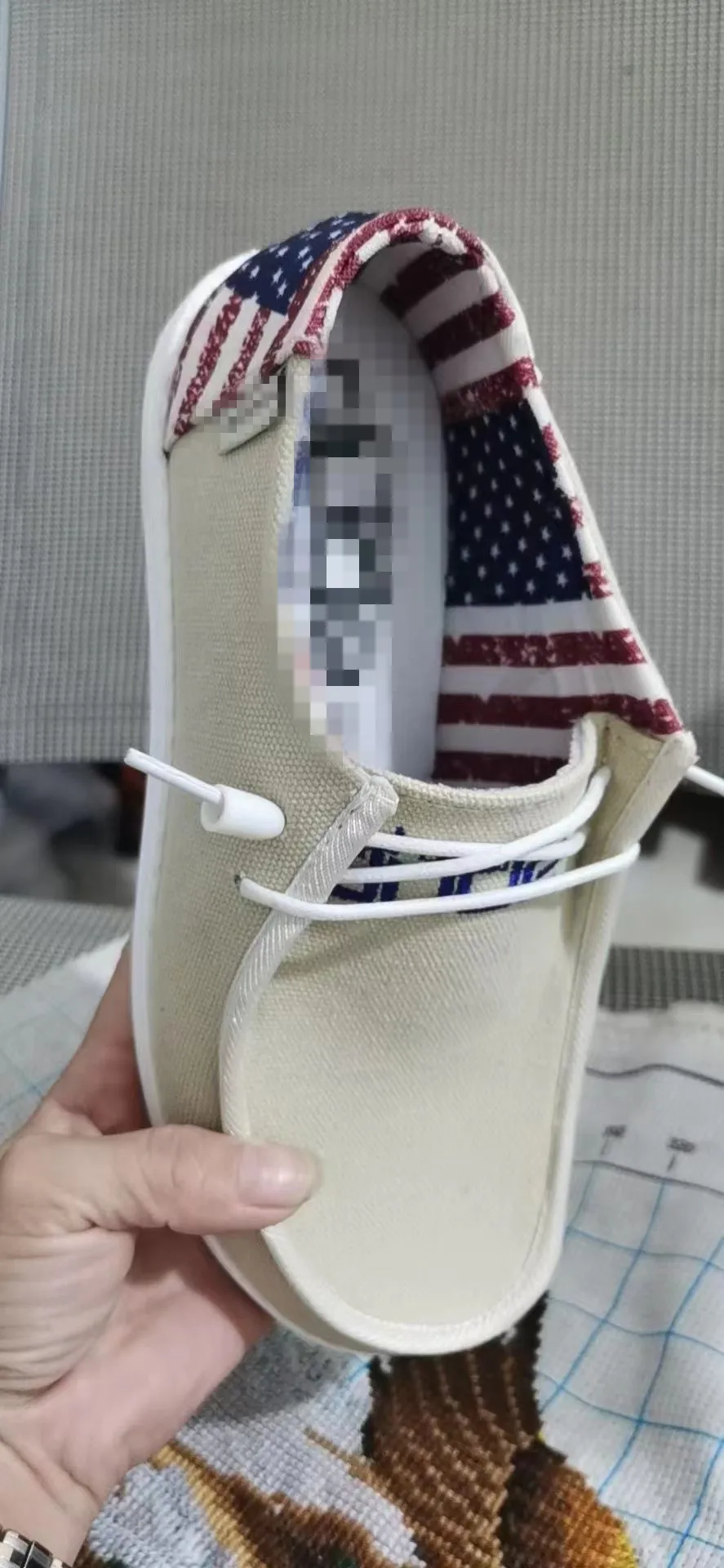 2022 Women Fashion Brand Loafers Shoes with logo Slip On Canvas Soft American Flag Leopard Shoes