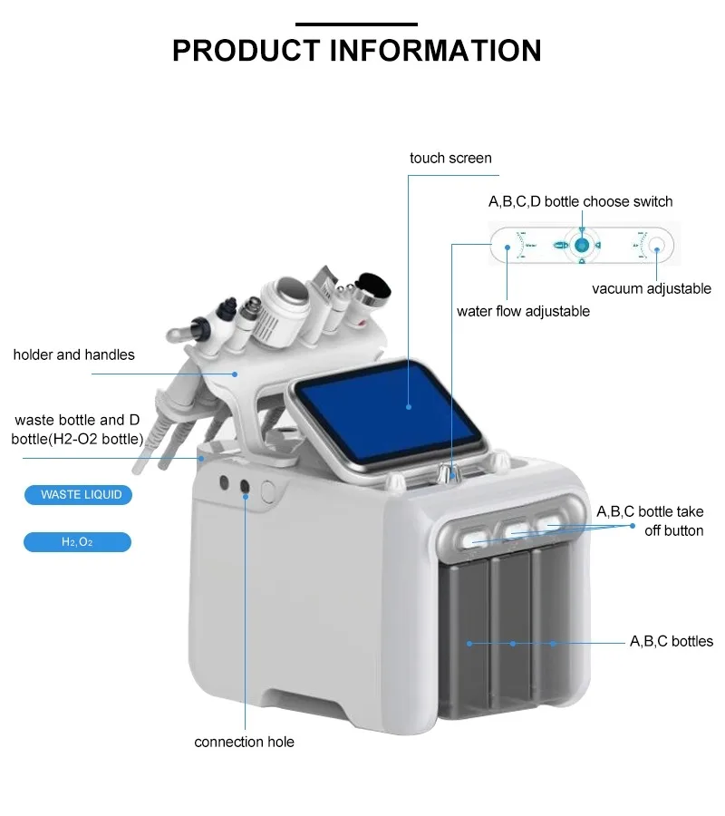 Deep Clean Dermabrasion Facial Oxygen H2O2 Small Bubble Beauty machine