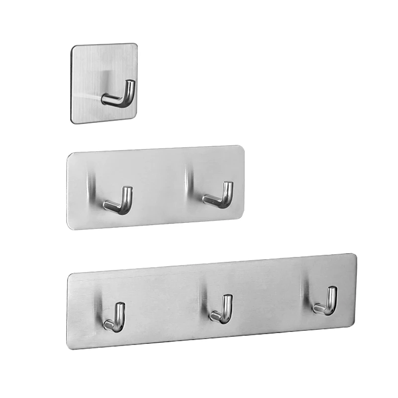 New Arrival Self Adhesive Wall Hook Stainless Steel Clothes Hangers Coat Towel Hooks For Bathroom