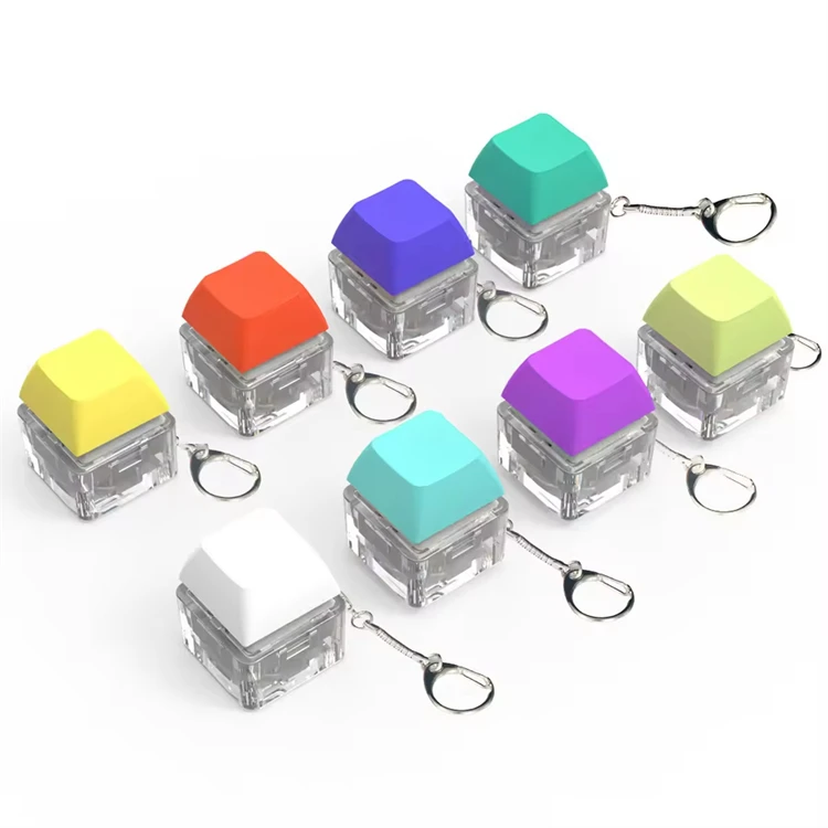 Fidget Toy Fidget Clicker Fidget Keychain Keyboard Decompress Toy Button Stress Relief Gift Keychains For Adults