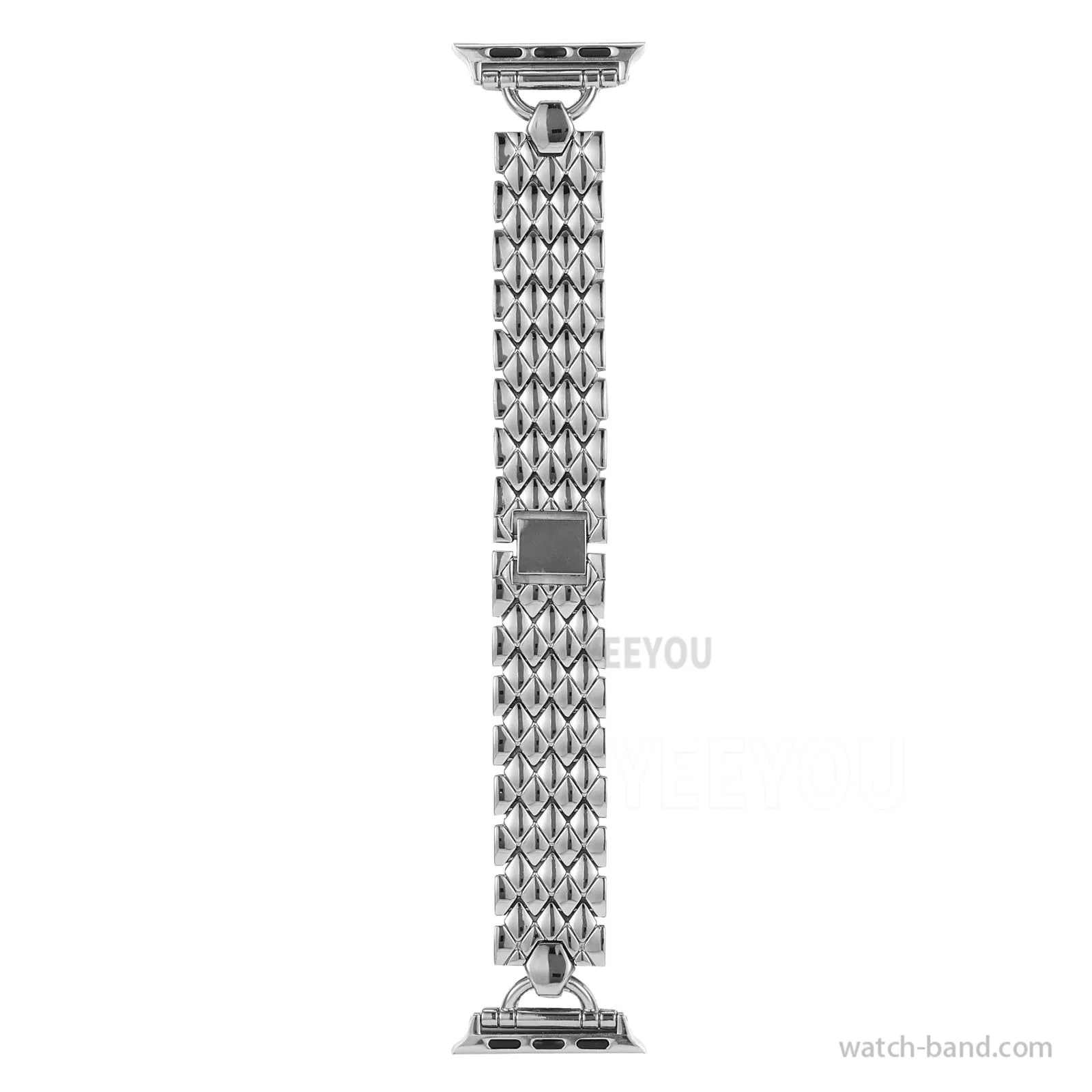 Luxury D-Link Stainless Steel Watch Band 49mm Metal Wrist Strap for iWatch 7 6 5 4 SE 3