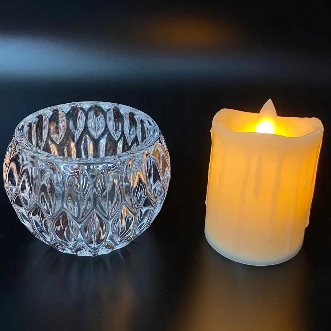 Luxury clear ball votive candle holders glass for wedding