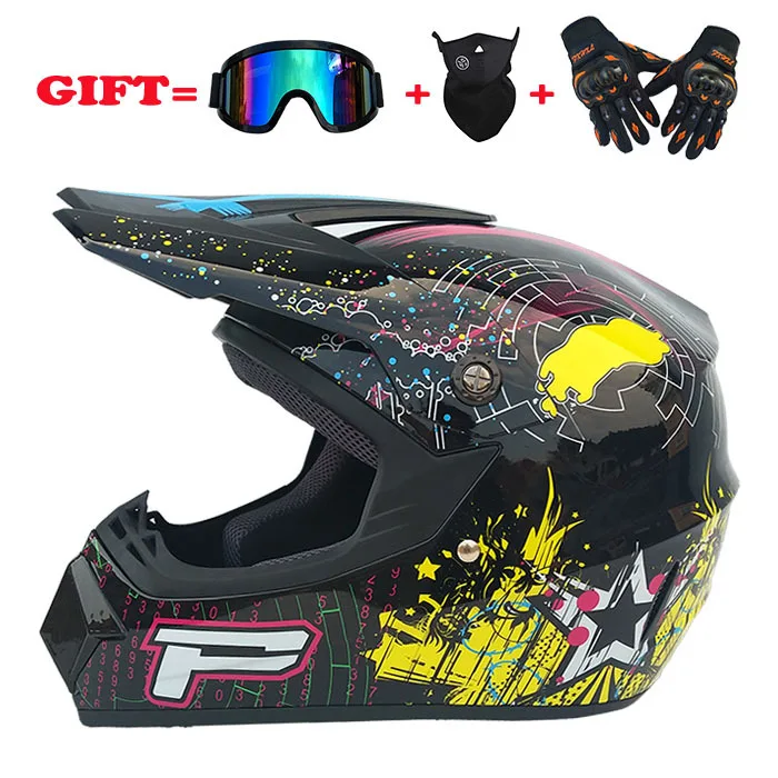 SUBO 3 Free Gifts Full Face Off Road Motor Cycle Racing Helm Downhill Bike Cascos Go-karting Motocross Motorcycle Helmets