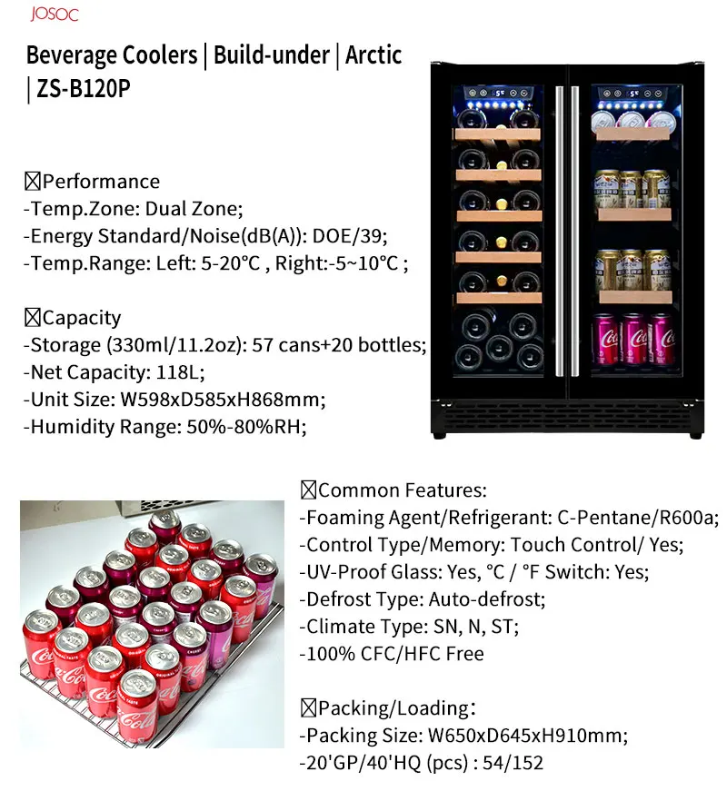 Built in Glass Door Display Undercounter Wine Fridge Smart Beverage Cooler Enfriador De De Botellas Vino House Bar Cabinet