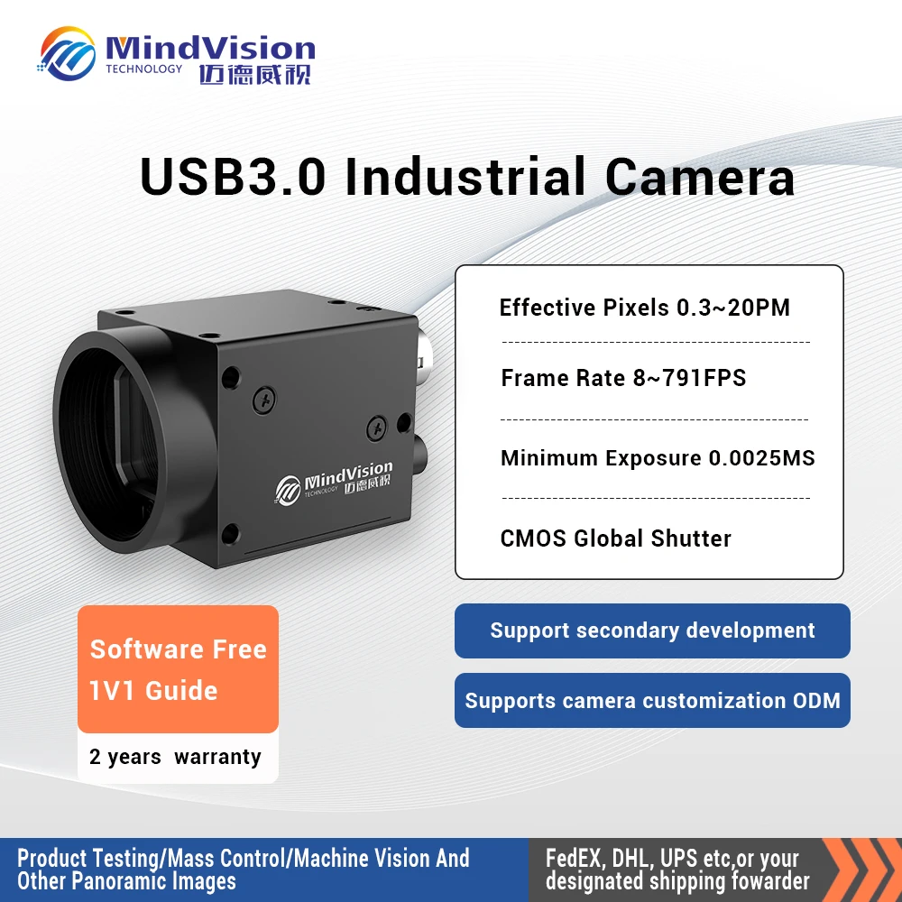 MindVision USB3.0 Area Scan Industrial Camera Rolling Shutter 20MP IMX183 19.5FPS 1' CMOS Machine Vision inspection C Mouth