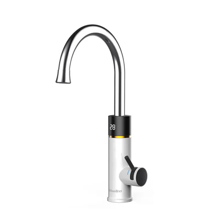 Briwellna 220V Instant Electric Water Heater Tap Digital Display Kitchen Faucet Instant Hot Water Tap Swan Geyser Faucet