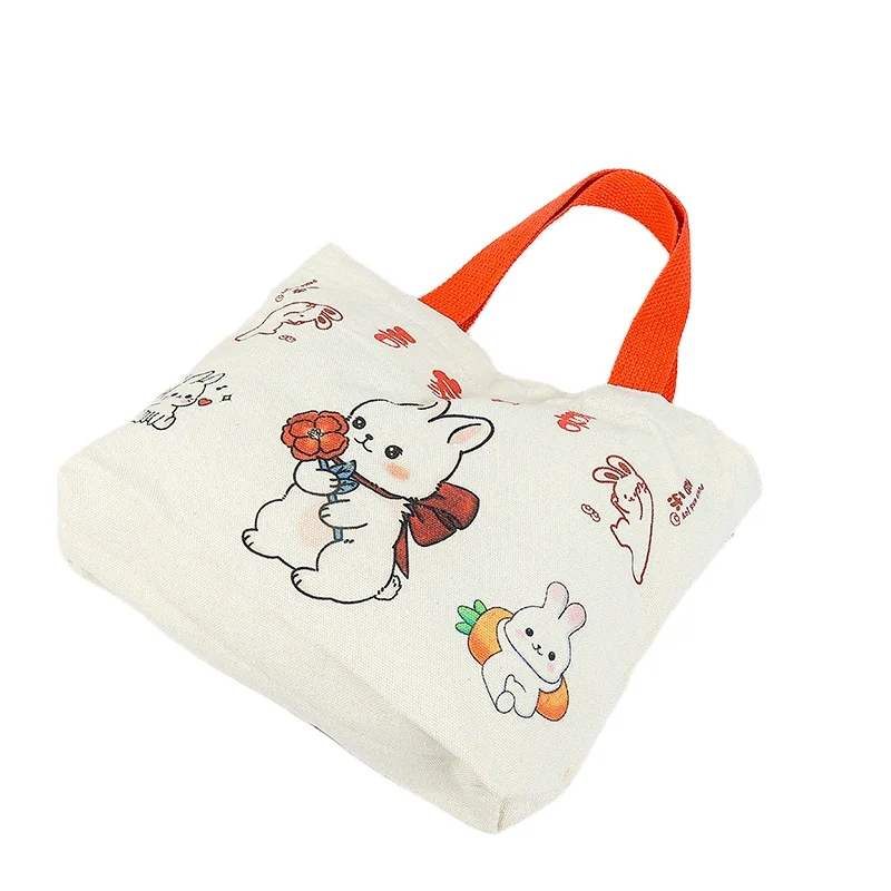 Оптовая продажа, хлопковая Холщовая Сумка с принтом логотипа, маленькая сумка-холодильник для женщин