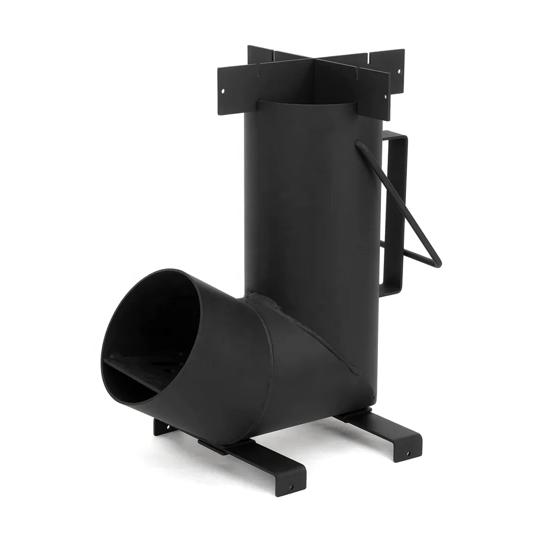 camping iron wood burning rocket cooking portable stove