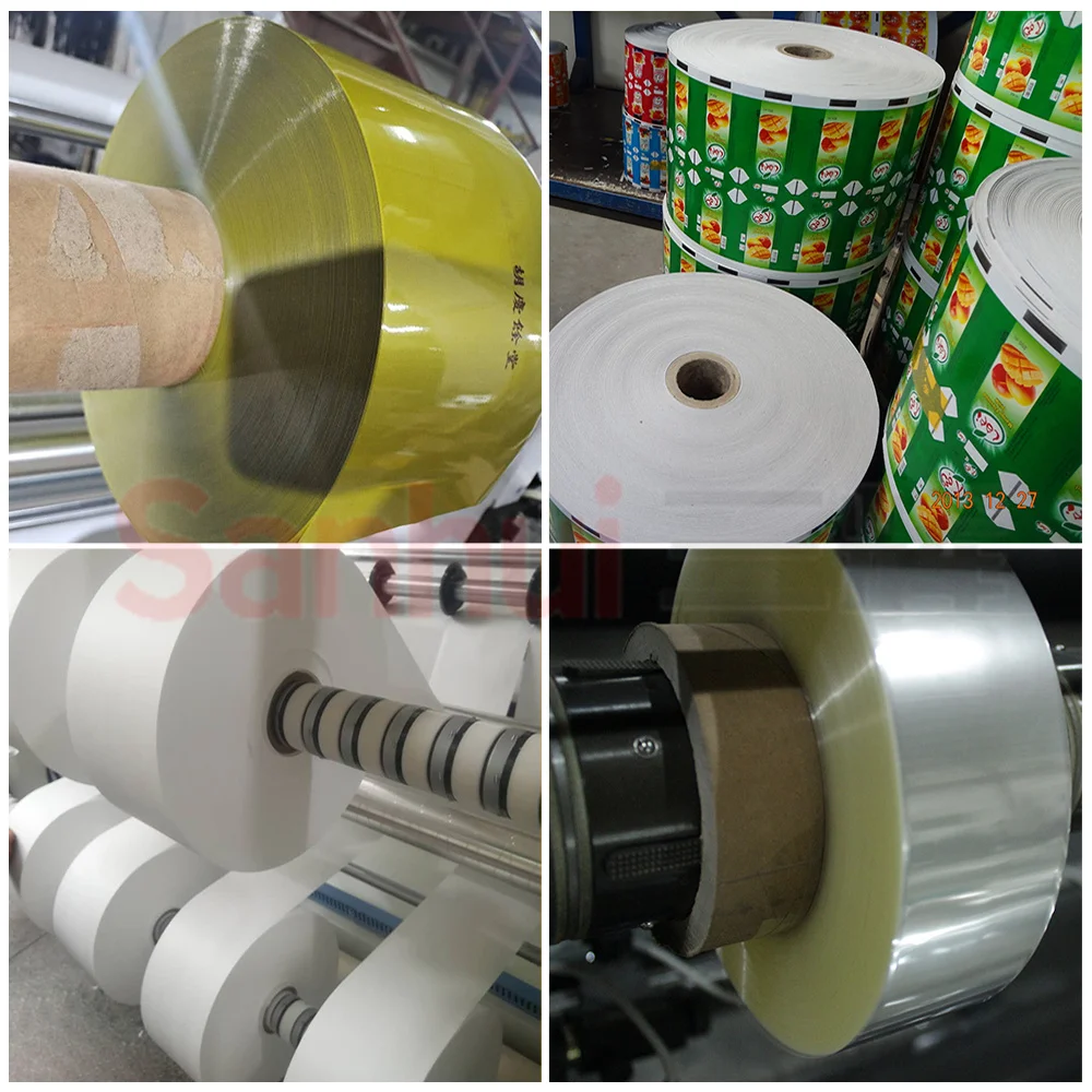 automatic kraft paper and wrapping paper pa/pe sliter and rewinding machine