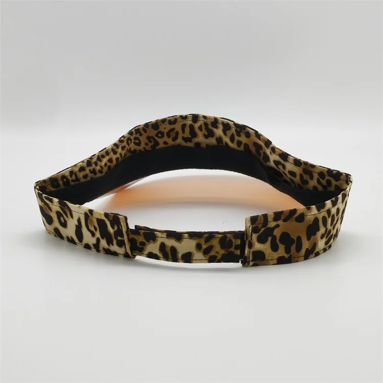 Wholesale 2019 Customized Brown Leopard Print Pvc Plastic Transparent Cap UV Protection Sun Visor Hat