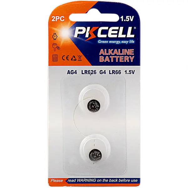 PKCELL 0% hg Watch Battery  Ag4   D377 626 Lr626 Sr66 Sr626Sw  1.5V  Alkaline button battery 5B