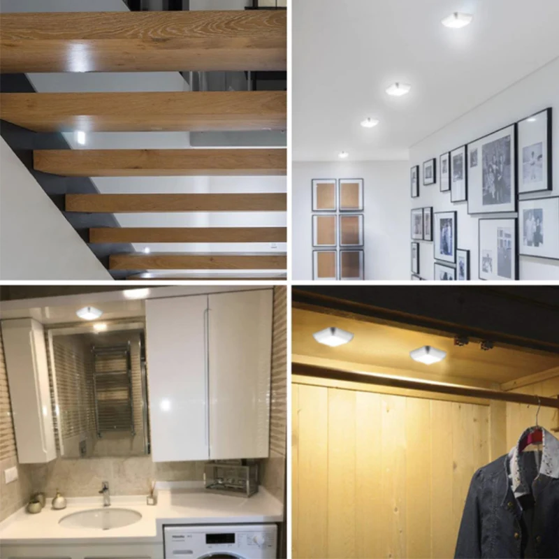 Smart Home Induction 6 LED square led cabinet light motion sensor light night light with Magnetic