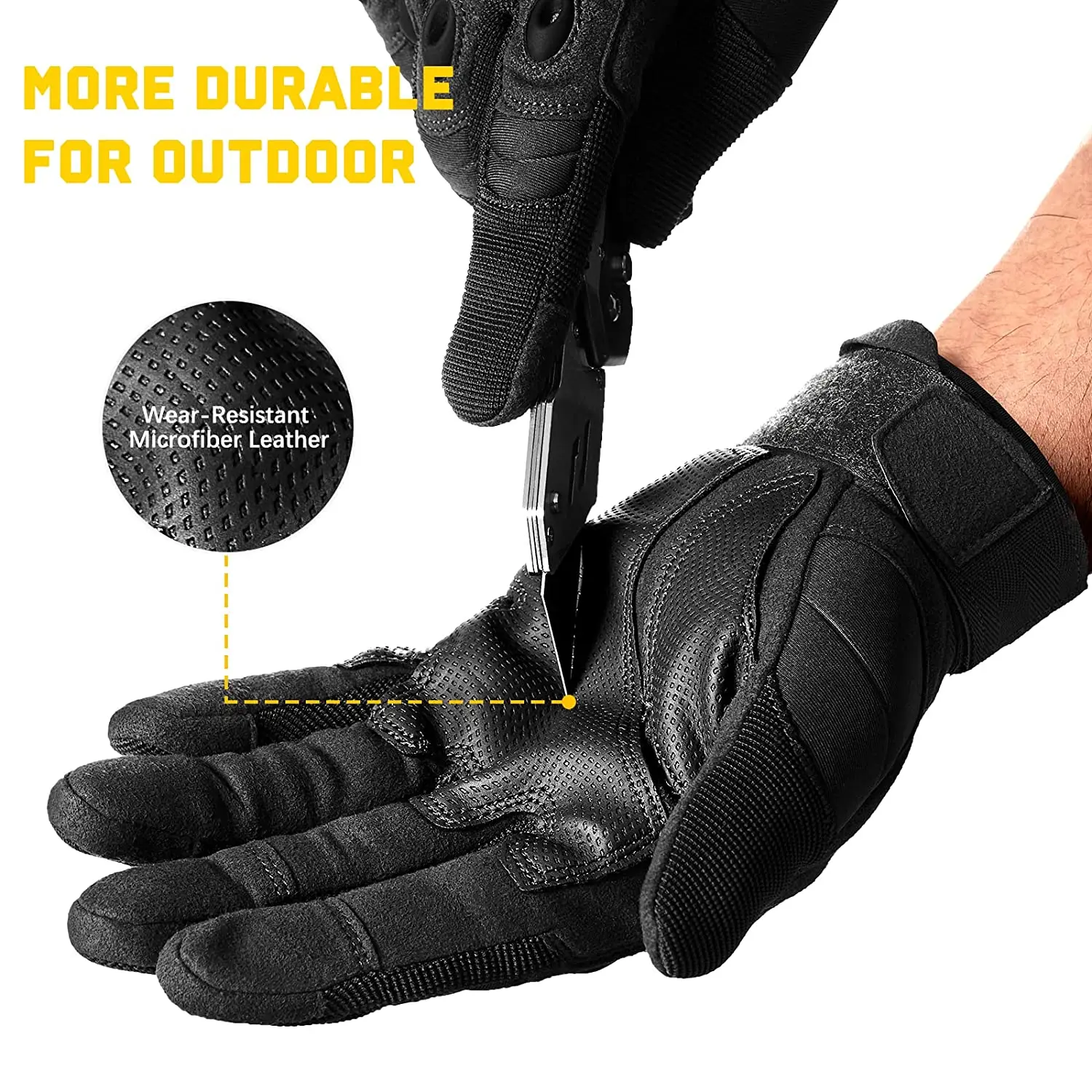Full Finger Rubber Hard Knuckle  Hunting Shooting Outdoor Military Tactical Gloves