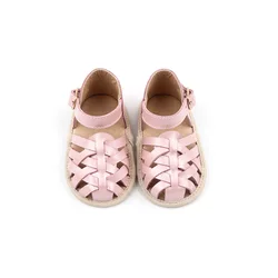 Fashion Newborn Soft Leather Striped Cross Baby Sandals for Baby Girls Boys