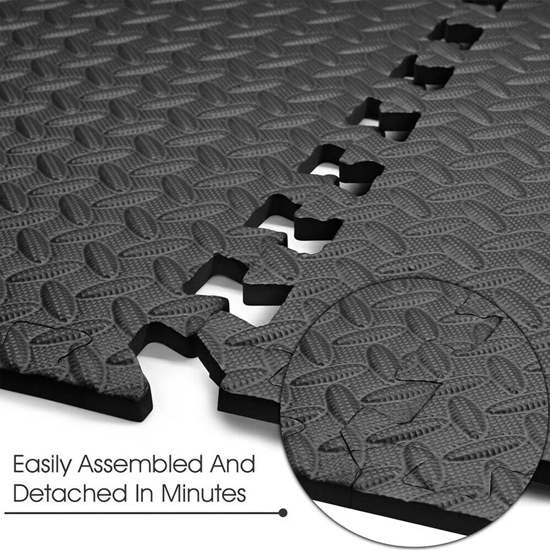 LINYIQUEEN EVA Foam Fitness Interlocking Floor Mats 60*60cm Anti-slip Easy To Clean For Professional Gym Training