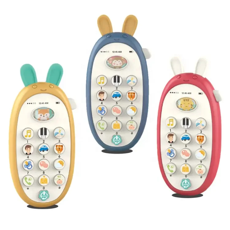 Детский развивающий Игрушечный мобильный телефон с мультяшным кроликом