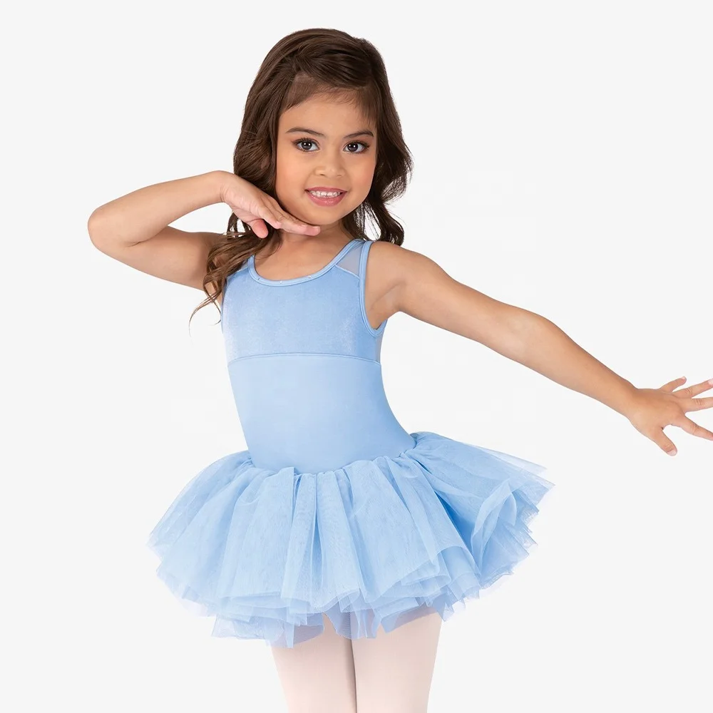 OEM детская Базовая тренировочная танцевальная юбка без рукавов сетчатая комбинированная газовая одежда для выступлений балетное платье