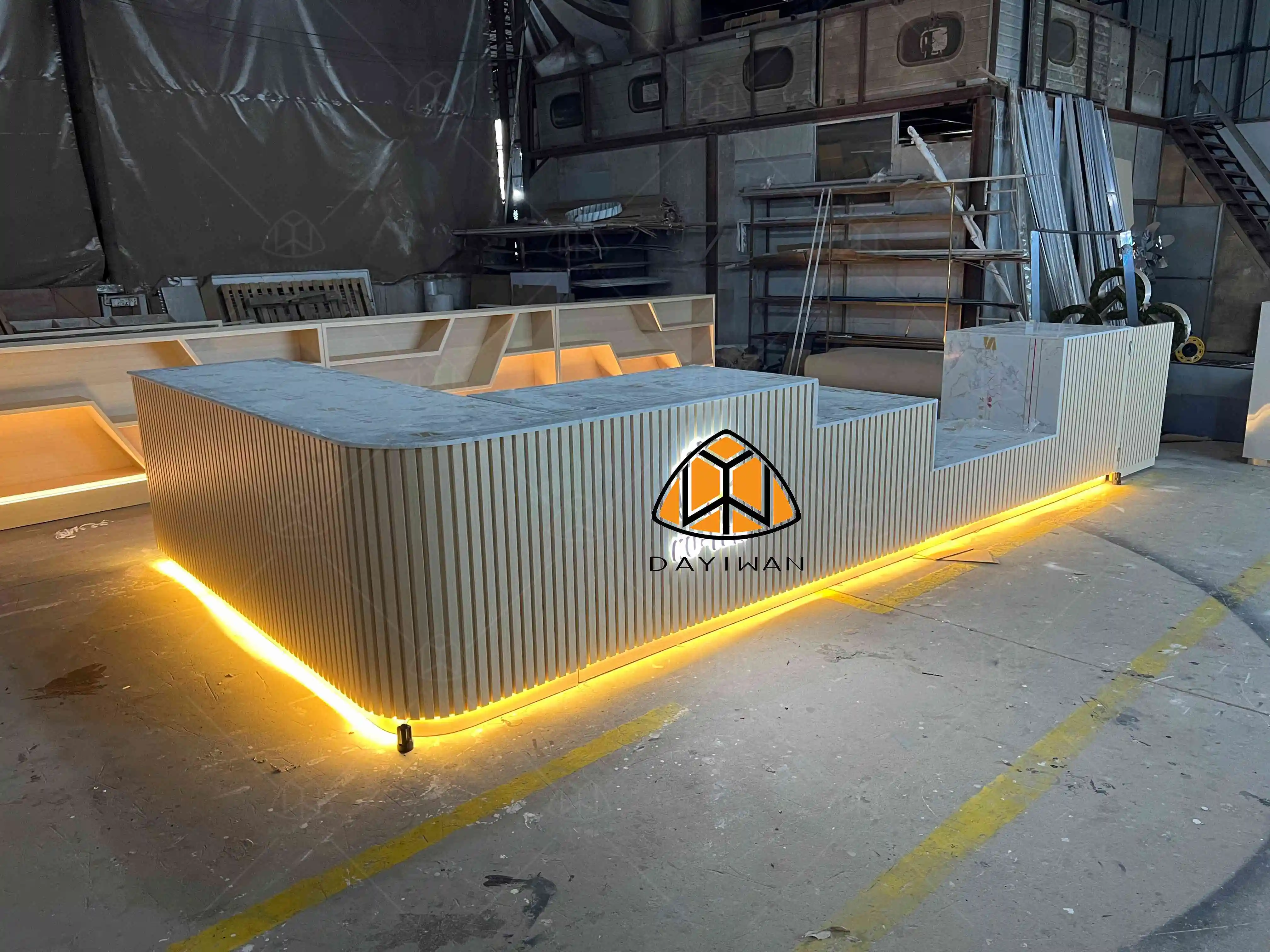 Retro Coffee Shop Counter Design Commercial Cafe Counter Modern Hotel Coffee Furniture Bar Counter For Sale