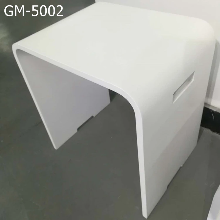 Modern artificial stone Bathroom Toilet Stool Solid Surface Shower Bench Pure Acrylic Shower Stool Wholesale