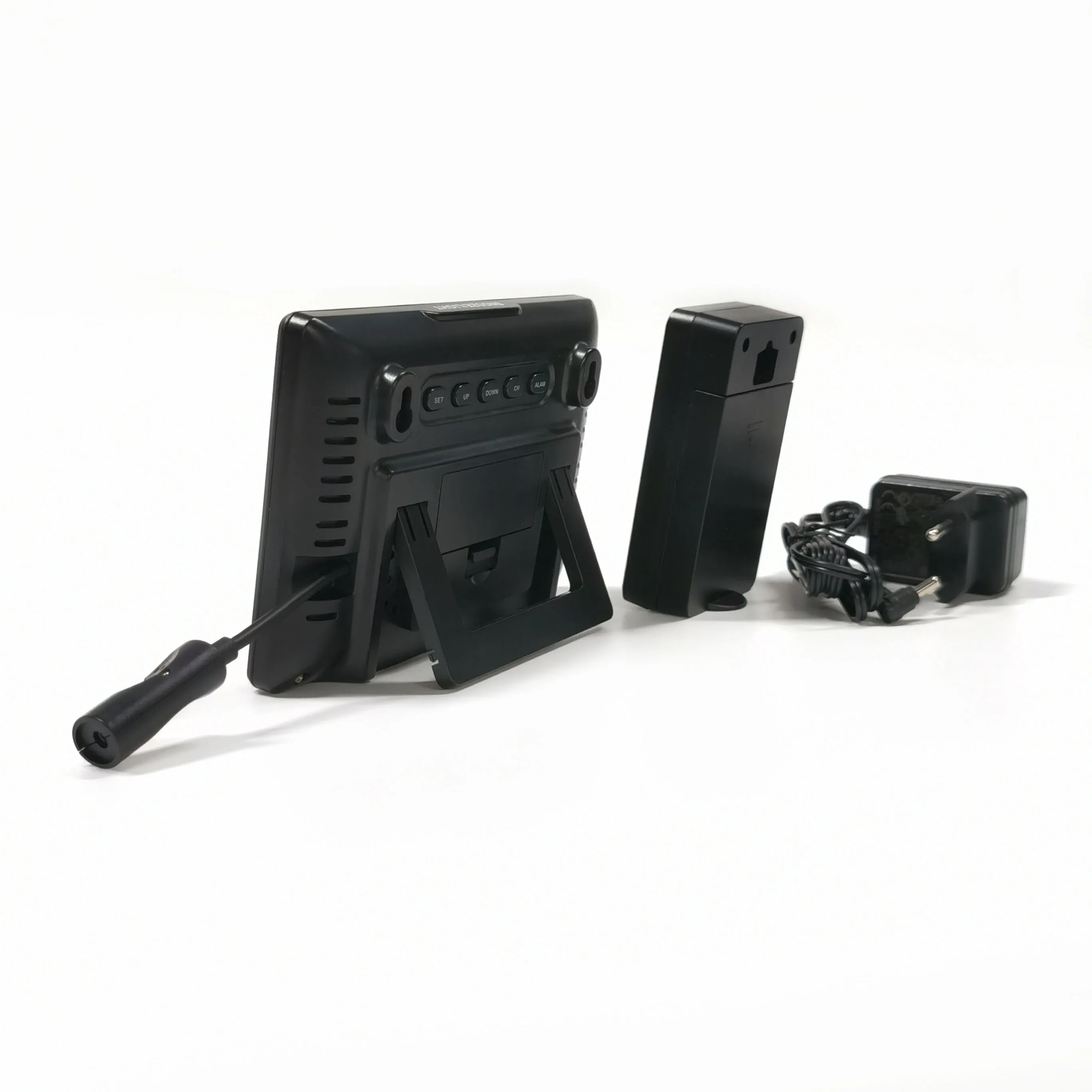 Radio controlled weather station with VA-color display Alarm Clock Wireless Sensor Battery Includes Barometer