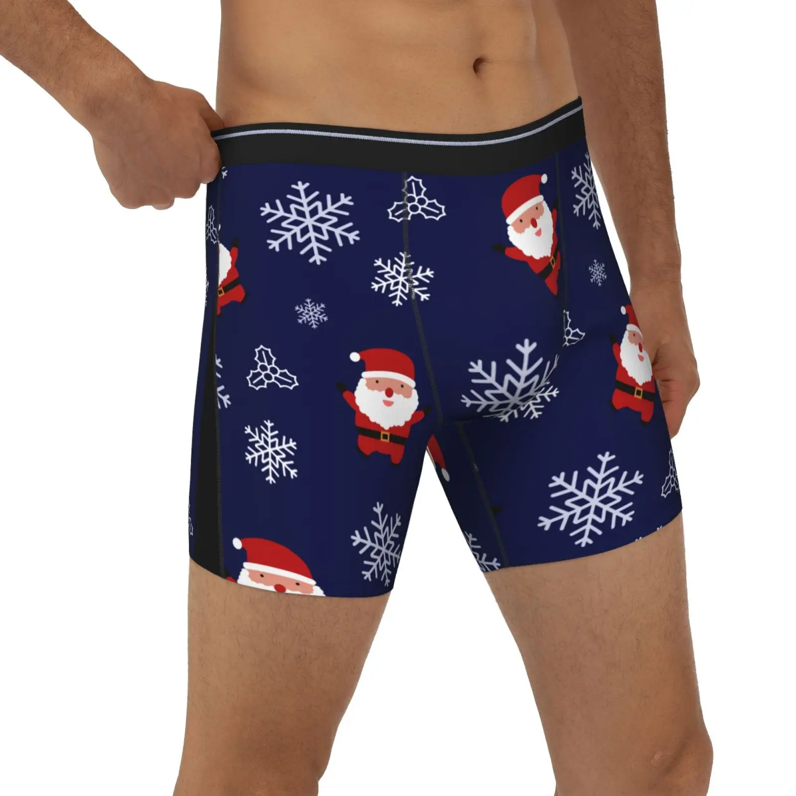 Wholesale Custom Printed Feelings Mens Solid Color Sport Satin Briefs Funny Shorts Long Boxers For Men underwear high quality