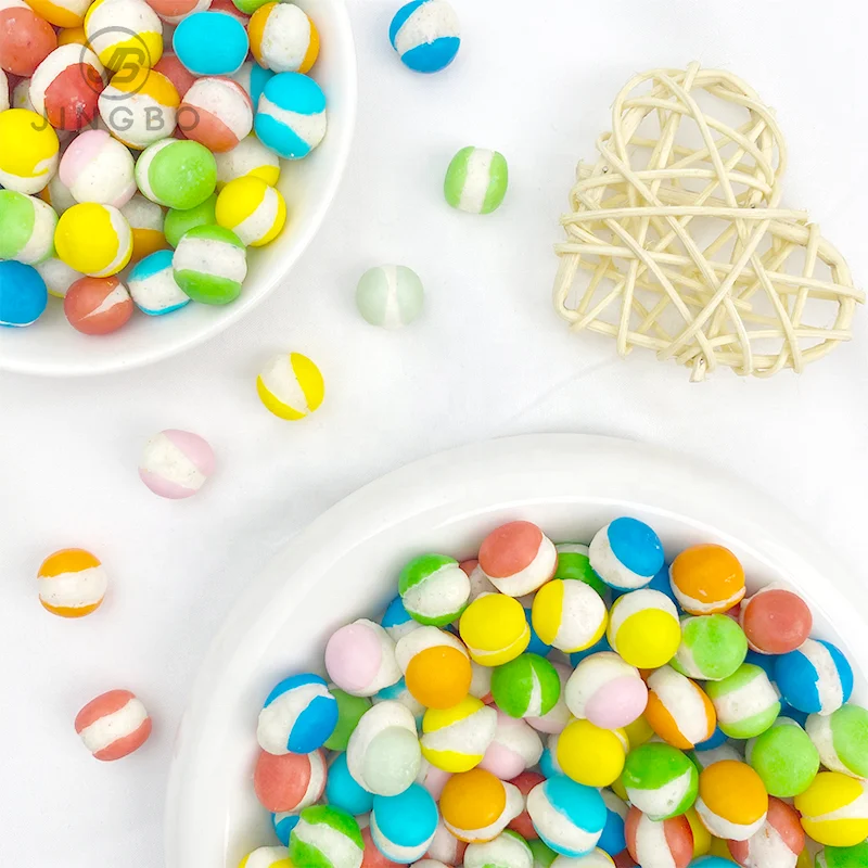 Vegan Freeze Candy Flavored Rainbow Lollipops Certified Hala Yummy and Tasty Cute and Funny in Bag Packaging