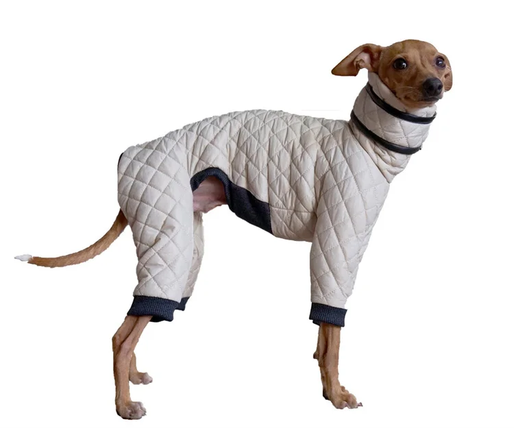 Qiqu Pet Supplies Custom New Designer Luxury Dog Warm Coat High Collar Italian greyhound iggy whippet Warm dog Cotton clothing