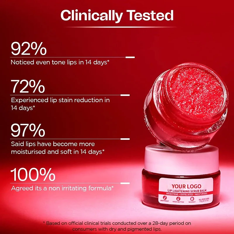 Natural Vegan Exfoliating Lighten Private Label Lip Care Moisturizer Organic Sugar Lip Scrub